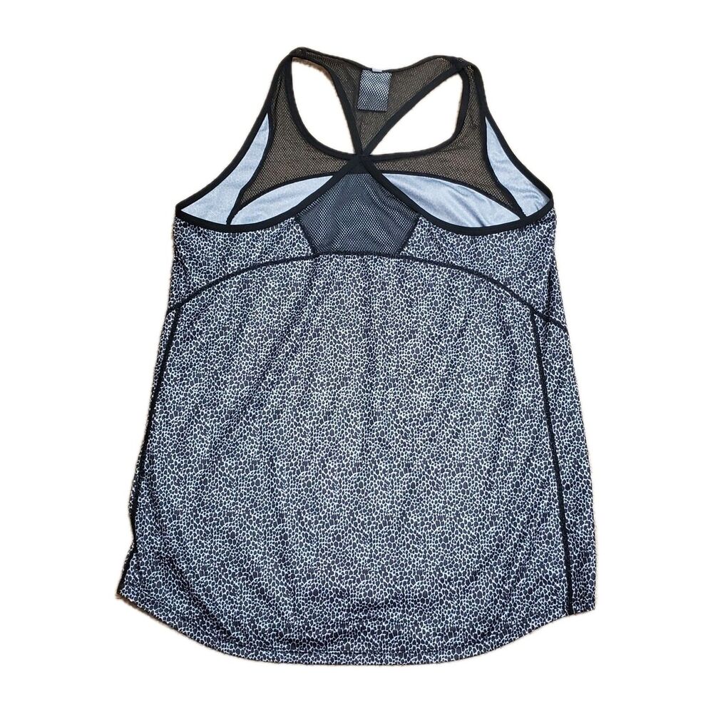 Nike Dri Fit Womens Sz Medium Leopard Racerback Tank Top Mesh Black & White - Picture 2 of 8